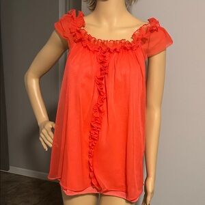 Vintage 60’s Penney’s Babydoll Sheer Ruffled Night Top RARE !